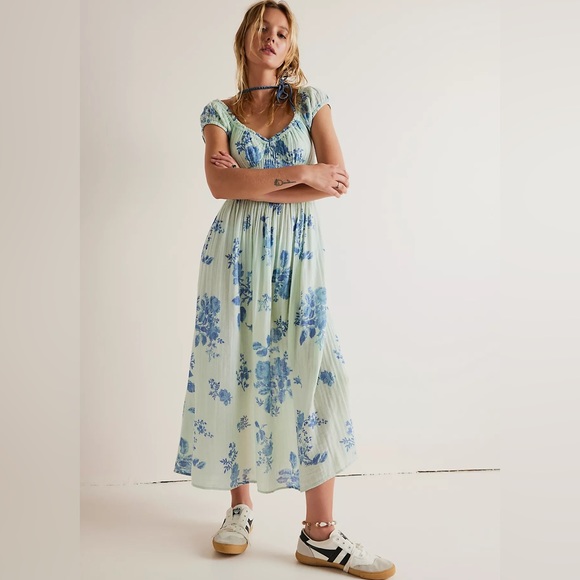 🎉LAST PIECE🎉Free People Forget Me Not Midi Dress - Picture 1 of 12